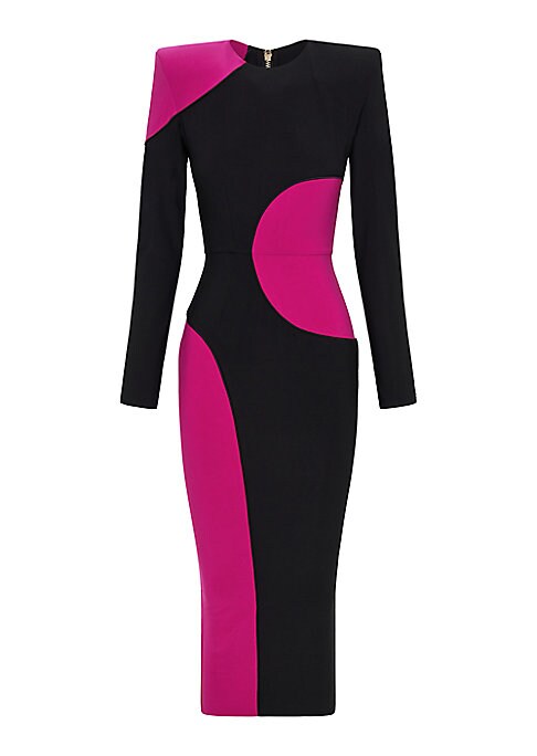 Chic Colorblock Midi Dress