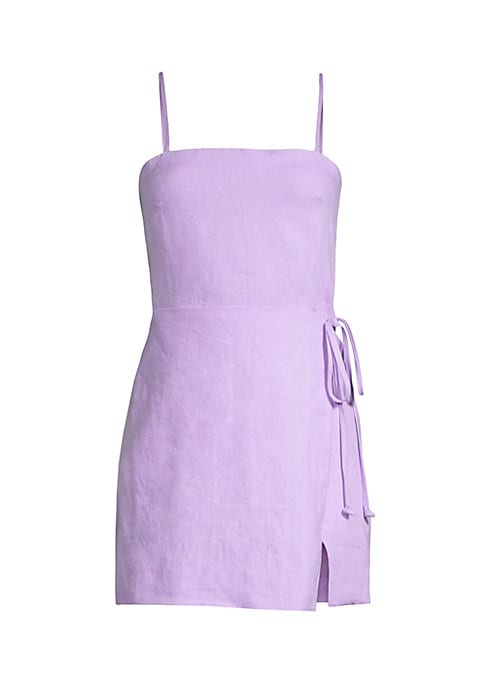 Linen Wrap Mini Dress