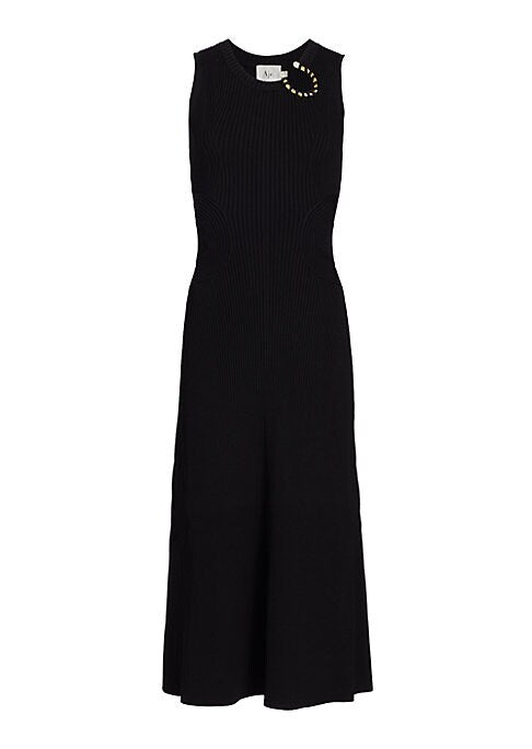 Crescent Ribbed Midi Dress