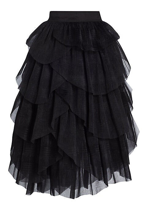 Tulle Tiered Midi Skirt