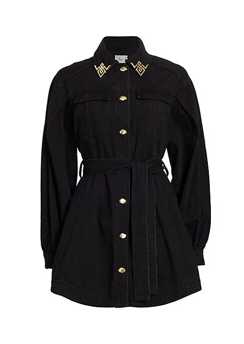 Chic Denim Belted Dress