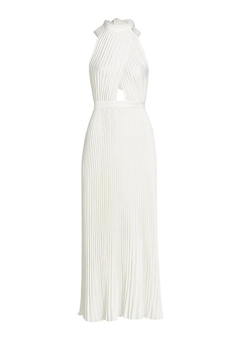 Elegant Pleated Halter Dress
