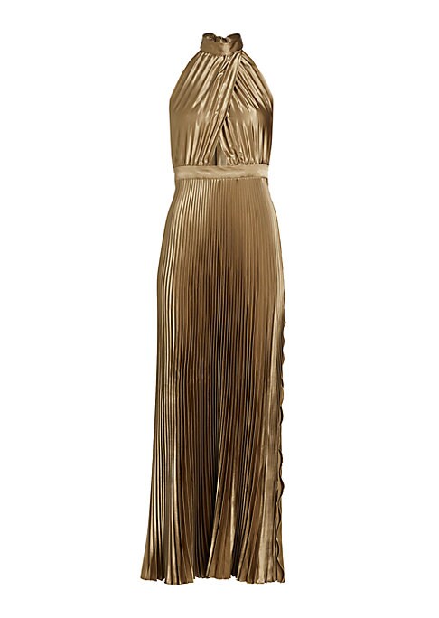 Halter Pleat Elegance Gown