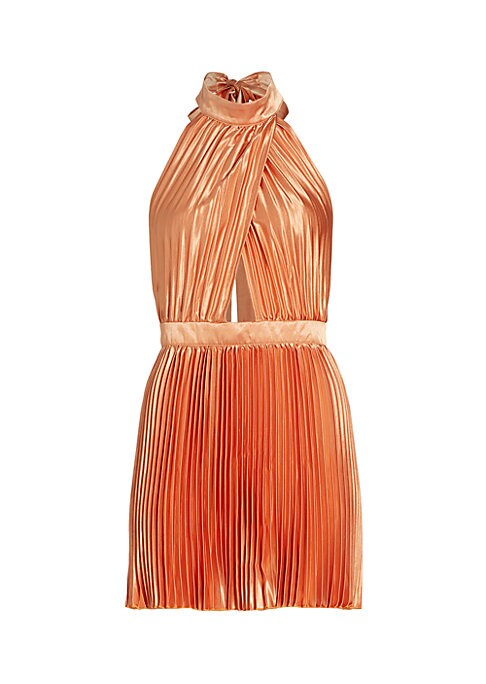 Shimmering Pleat Halter Dress