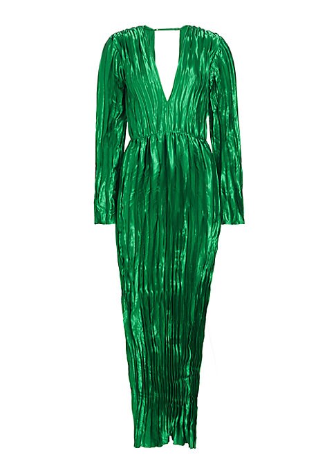 Elegant Pleated Satin Gown