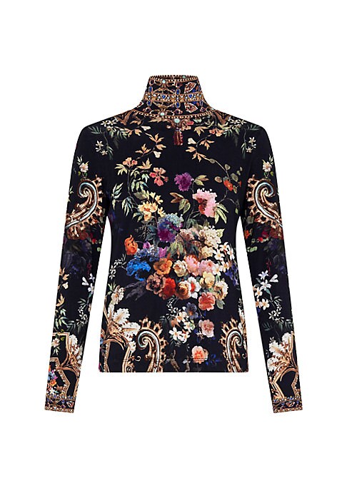 Floral Chic Turtleneck Top