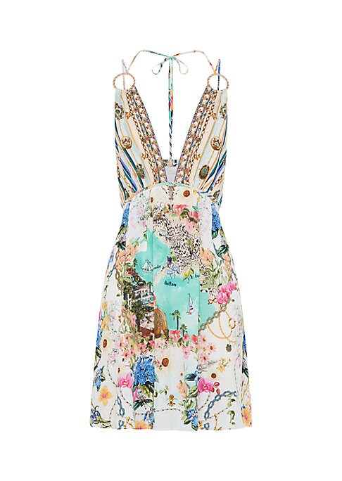 Vibrant Silk V-Neck Dress