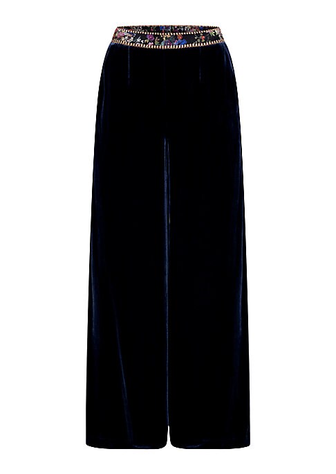 Velvet Flower Band Trousers