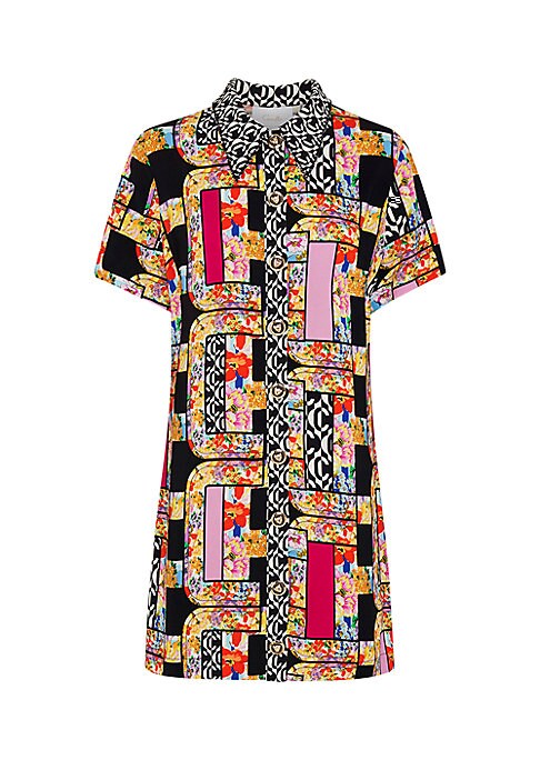 Patchwork Point Collar Dress