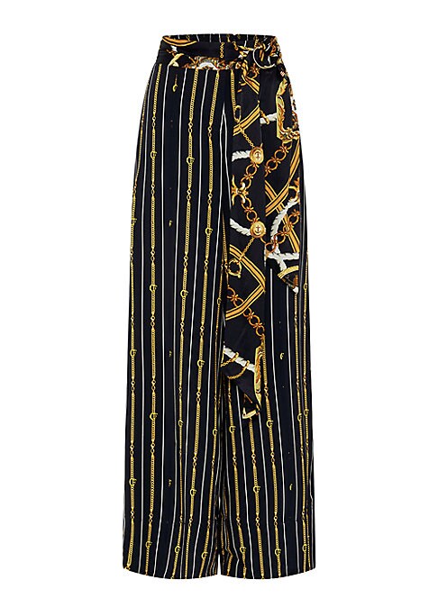 Silk Chain Print Trousers