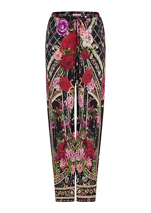 Floral Silk Trousers