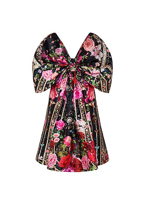 Floral Bow Mini Dress