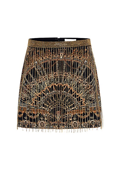 Crystal Fringe Mini Skirt