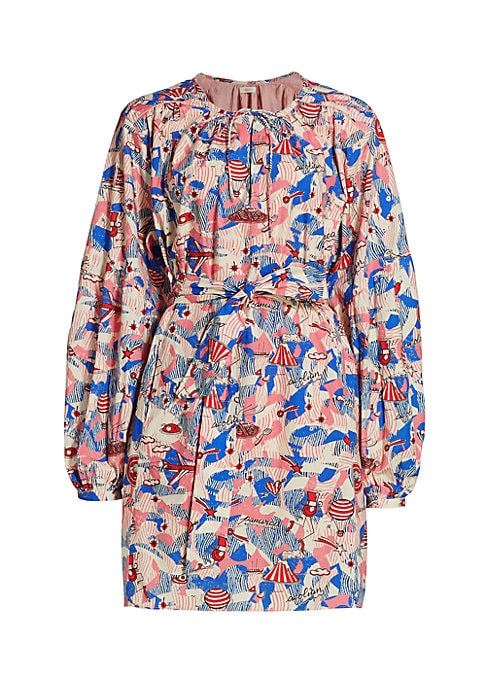 Puffed Shoulder Mini Dress