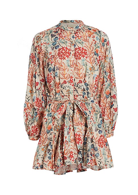 Floral Tie-Front Mini Dress