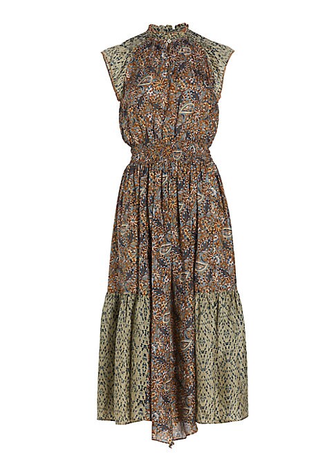 Silk Print Flare Dress
